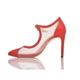 Rebecca Red Hot Lux Nappa/Clear Mesh