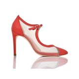 Rebecca Red Hot Lux Nappa/Clear Mesh