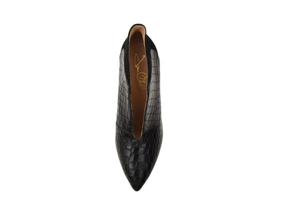 Dorsey Black Embossed Croco/Black Kid Suede - FINAL SALE