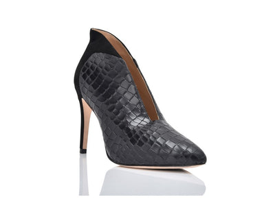 Dorsey Black Embossed Croco/Black Kid Suede - FINAL SALE